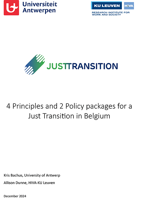 4 Principles and 2 Policy packages for a Just Transition in Belgium